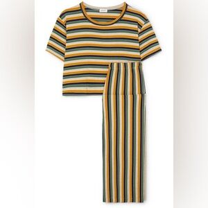 LESET Striped Jersey Lounge Set | Size Small | Harley Set